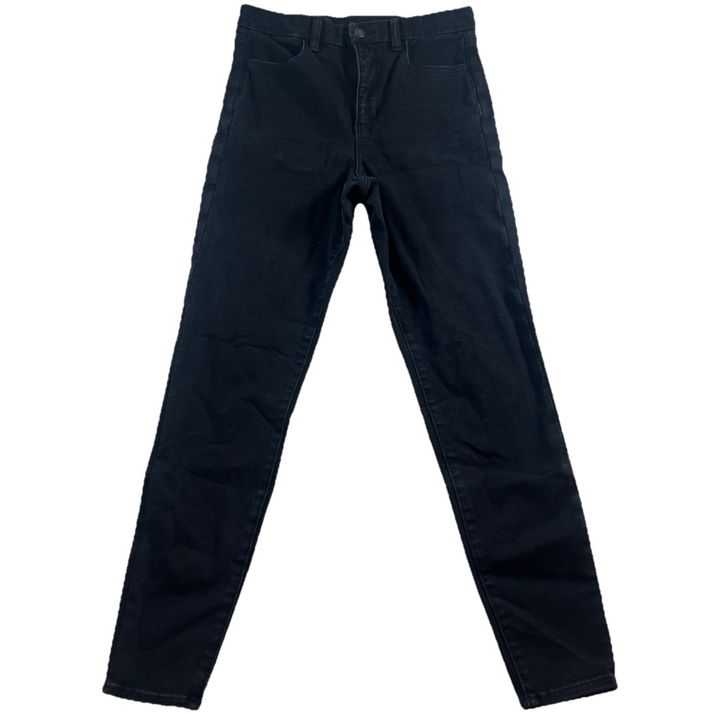 WOMEN AMERICAN EAGLE BLACK Curvy Super‎ HI RISE The Dream JEGGING 6Rx28